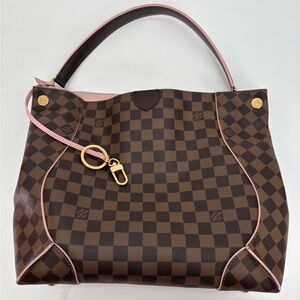 Louis Vuitton Authentic Caissa Hobo Damier Ebene Rose Ballerine Handbag